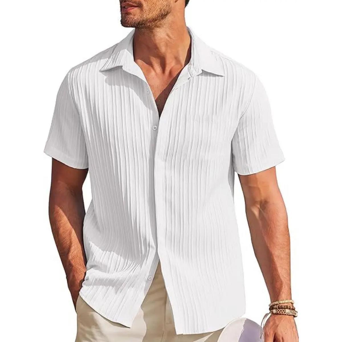Летняя модная полосатая повседневная удобная дышащая мужская рубашка с короткими рукавами S белый
Летняя модная полосатая повседневная удобная дышащая мужская рубашка с короткими рукавами S белый