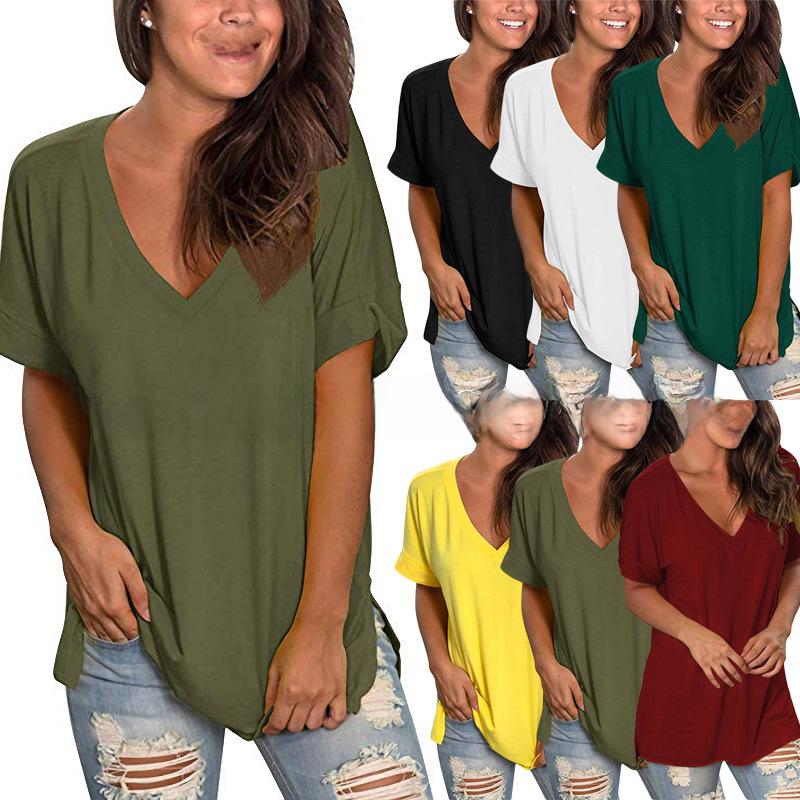 2024 Women s V-neck Loose Short Sleeve Slit Hem T-shirt - Summer Cross-border Fashion Large
2024 Women s V-neck Loose Short Sleeve Slit Hem T-shirt - Summer Cross-border Fashion Large