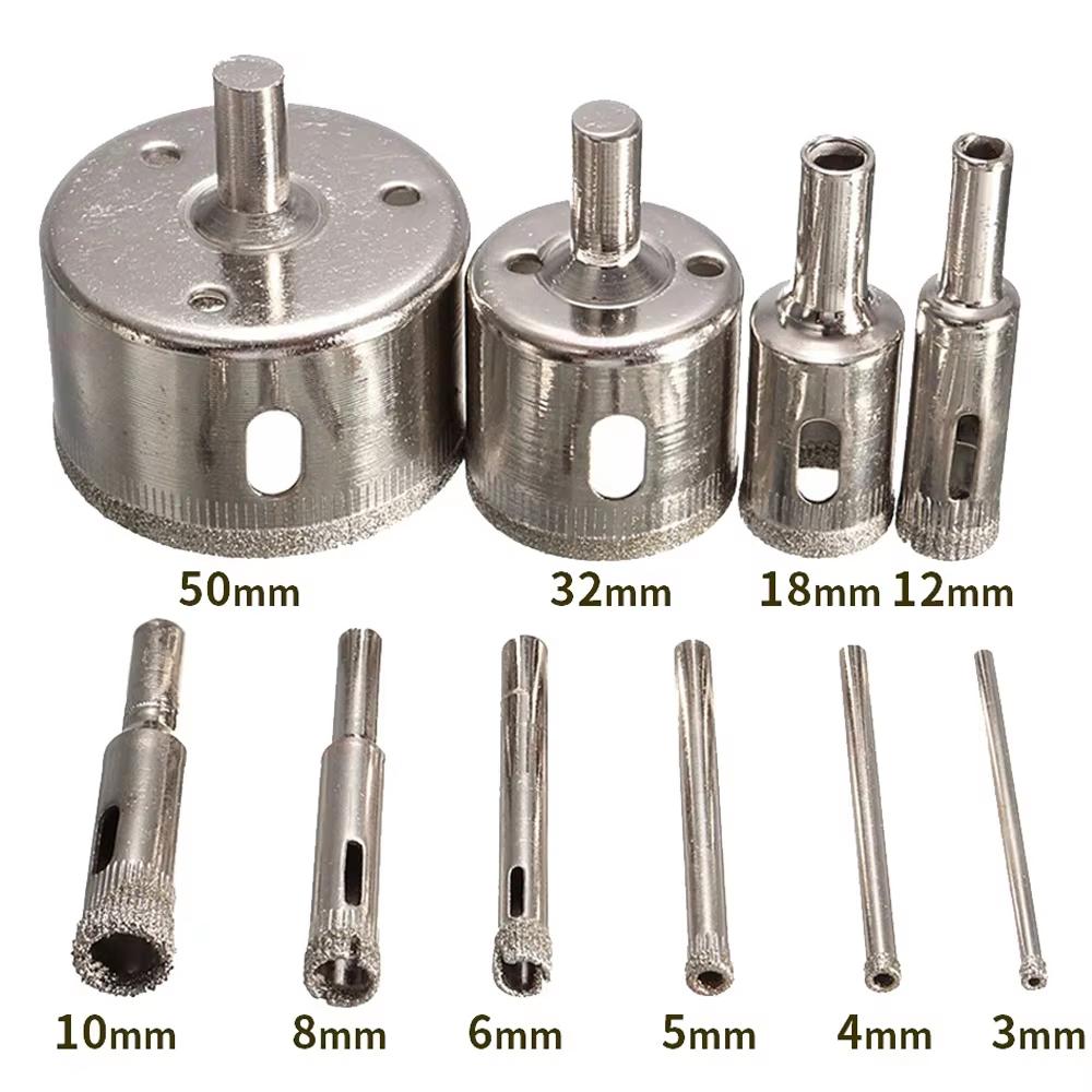 10PCS 3-50mm Diamond Hole Saw Drill Bits Set for Glass Marble Porcelain Tile Stone Cutting Tools
10PCS 3-50mm Diamond Hole Saw Drill Bits Set for Glass Marble Porcelain Tile Stone Cutting Tools