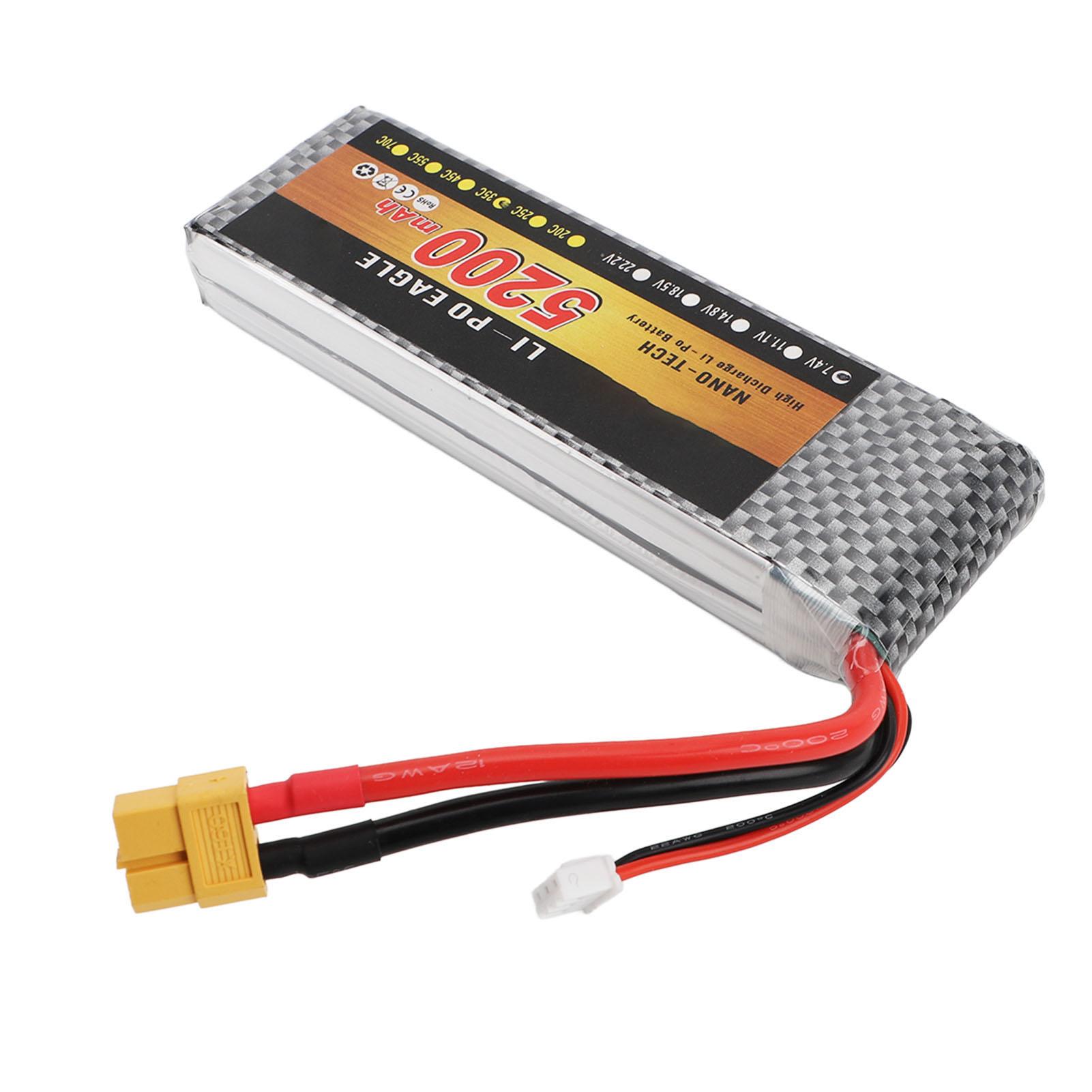 RC Lipo Battery 5200mAh 7.4V XT60 35C 2S Portable Remote Control Lithium Battery For RC Car Truck
RC Lipo Battery 5200mAh 7.4V XT60 35C 2S Portable Remote Control Lithium Battery For RC Car Truck