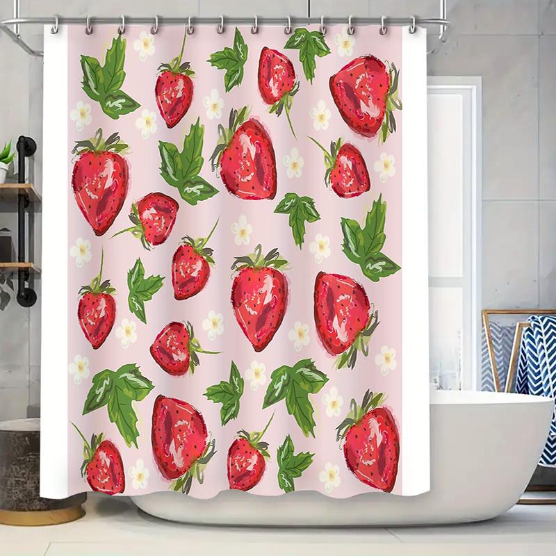 Strawberry Shower Curtain Floral Farmhouse Bathroom Decor Nature Red Fruit Pattern Waterproof Fabric Modern Home Decor W60H190(CM)-1 Pcs
Strawberry Shower Curtain Floral Farmhouse Bathroom Decor Nature Red Fruit Pattern Waterproof Fabric Modern Home Decor W60H190(CM)-1 Pcs
