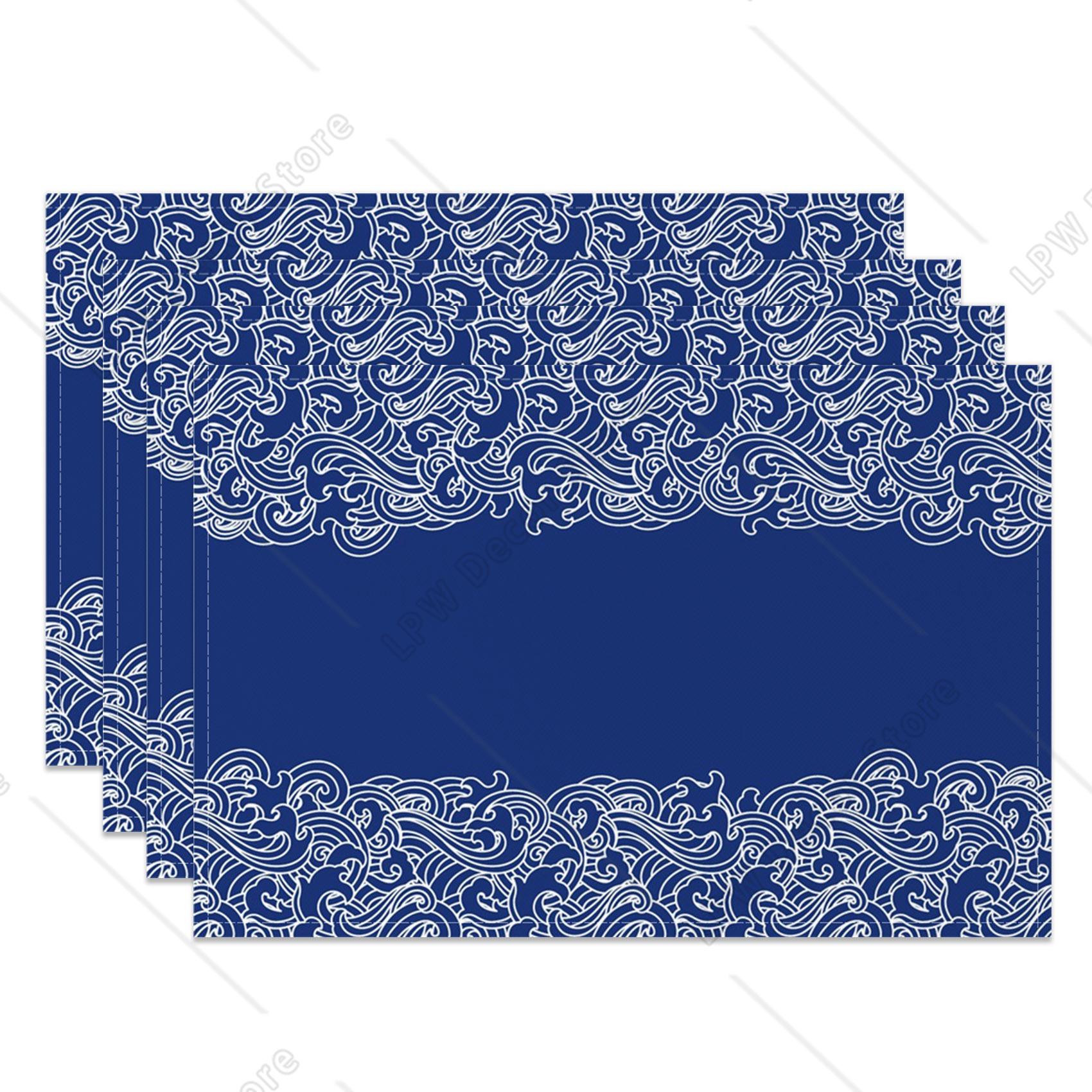 Chinese Blue White Cloud Table Mats Zen Style Cloud Motif Inspired Placemats Waterproof Heat Resistant Dining Decor for Kitchen 4 PCS 12x18inch
Chinese Blue White Cloud Table Mats Zen Style Cloud Motif Inspired Placemats Waterproof Heat Resistant Dining Decor for Kitchen 4 PCS 12x18inch
