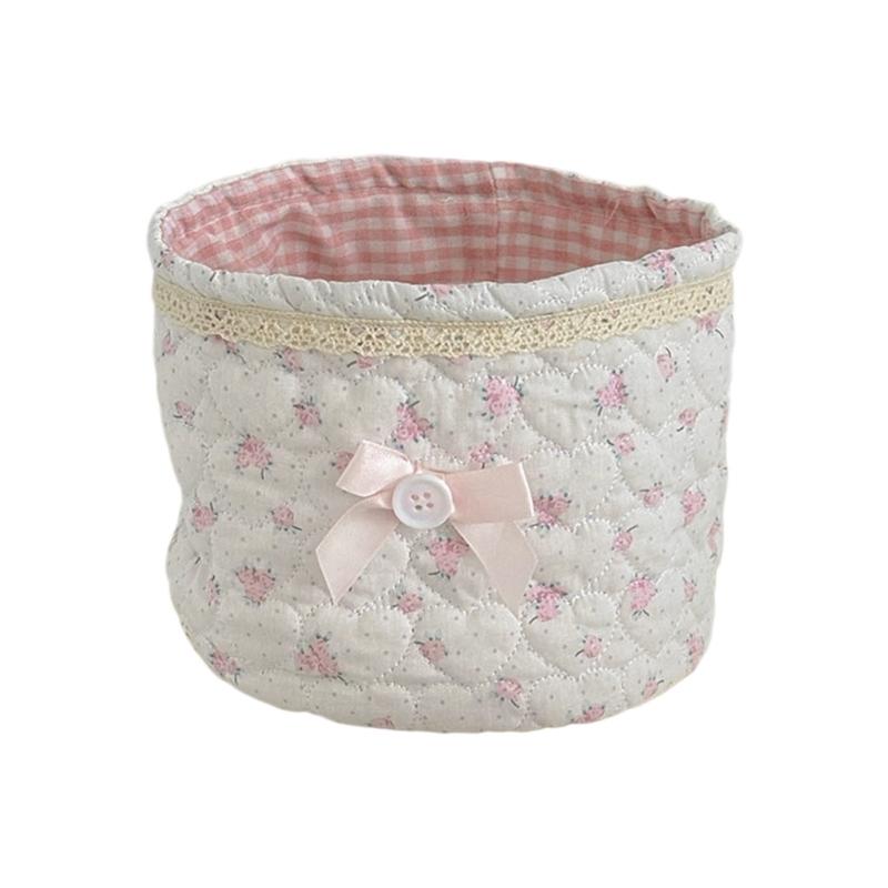 Bowknot Makeup Basket Elegant Lace Decorated Cylinder Storage Bin For Home Organization Cosmetic Organizer
Bowknot Makeup Basket Elegant Lace Decorated Cylinder Storage Bin For Home Organization Cosmetic Organizer