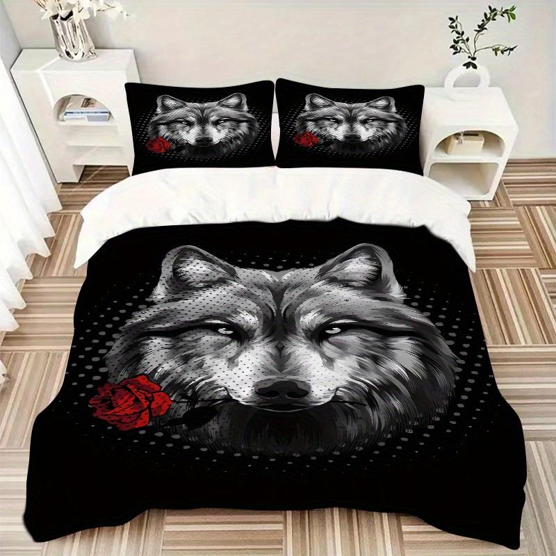 3pcs Wolf Rose Bedding Set Down Comforter Cover and Pillowcases, Suitable for All Seasons(No Insert)-0729050 135x200cm
3pcs Wolf Rose Bedding Set Down Comforter Cover and Pillowcases, Suitable for All Seasons(No Insert)-0729050 135x200cm