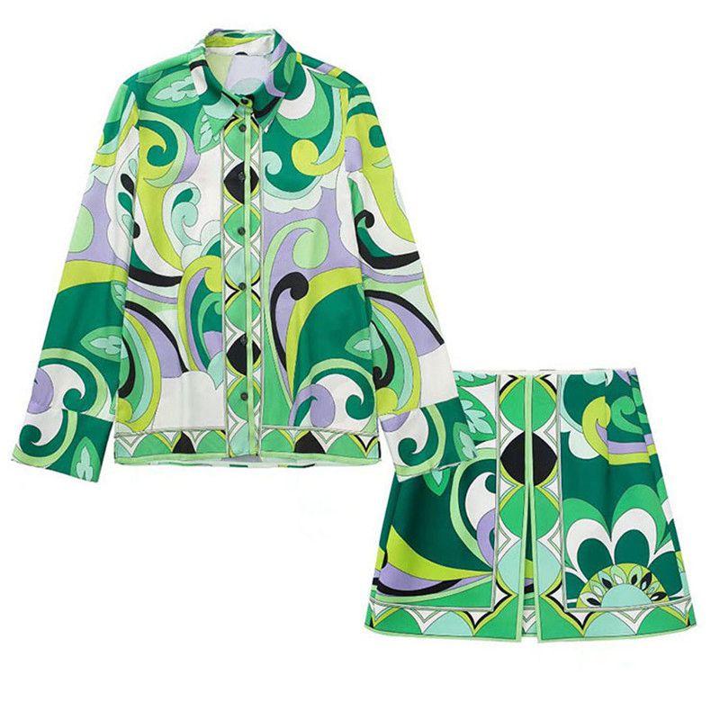 Tops+skirt suit Blusas Chic Spring New Fashion Female Shirts Long Sleeve Button-up Floral Print Loose 2022 Women Blouses Vintage
Tops+skirt suit Blusas Chic Spring New Fashion Female Shirts Long Sleeve Button-up Floral Print Loose 2022 Women Blouses Vintage