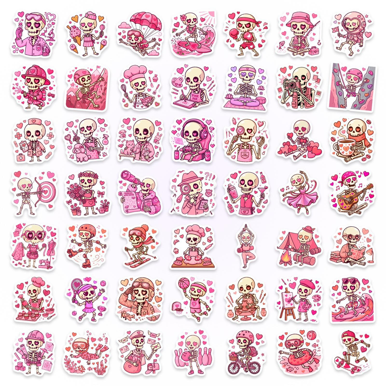 50 Pink Valentine S Day Skeleton Stickers Diy Funny Love Skeleton Waterproof Water Cup Hand Account Decorative Stickers
50 Pink Valentine S Day Skeleton Stickers Diy Funny Love Skeleton Waterproof Water Cup Hand Account Decorative Stickers