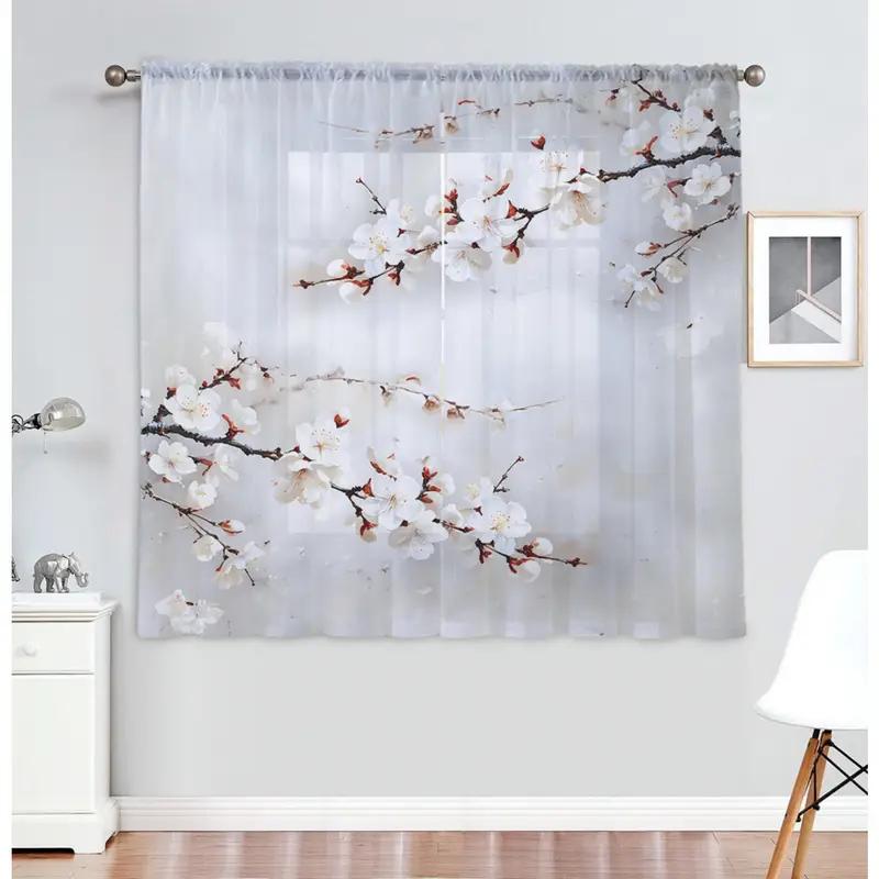 2pcs snow white wax printed transparent curtains with pole bag design, privacy protection, suitable for decoration in various sc 39x51in(100x130cm)x2&Rod Pocket
2pcs snow white wax printed transparent curtains with pole bag design, privacy protection, suitable for decoration in various sc 39x51in(100x130cm)x2&Rod Pocket
