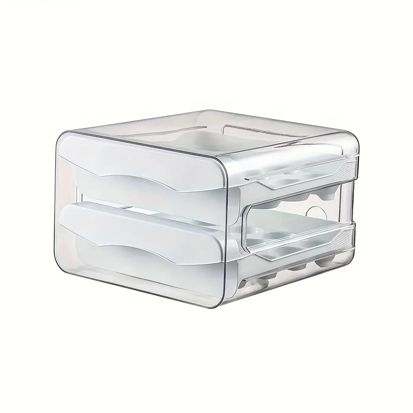 Refrigerator Egg Storage Box Drawer Style Egg Organizer 2-layer Pull-out Box For Keeping Eggs Fresh Large Capacity Kitchen Rack 2-Layer
Refrigerator Egg Storage Box Drawer Style Egg Organizer 2-layer Pull-out Box For Keeping Eggs Fresh Large Capacity Kitchen Rack 2-Layer