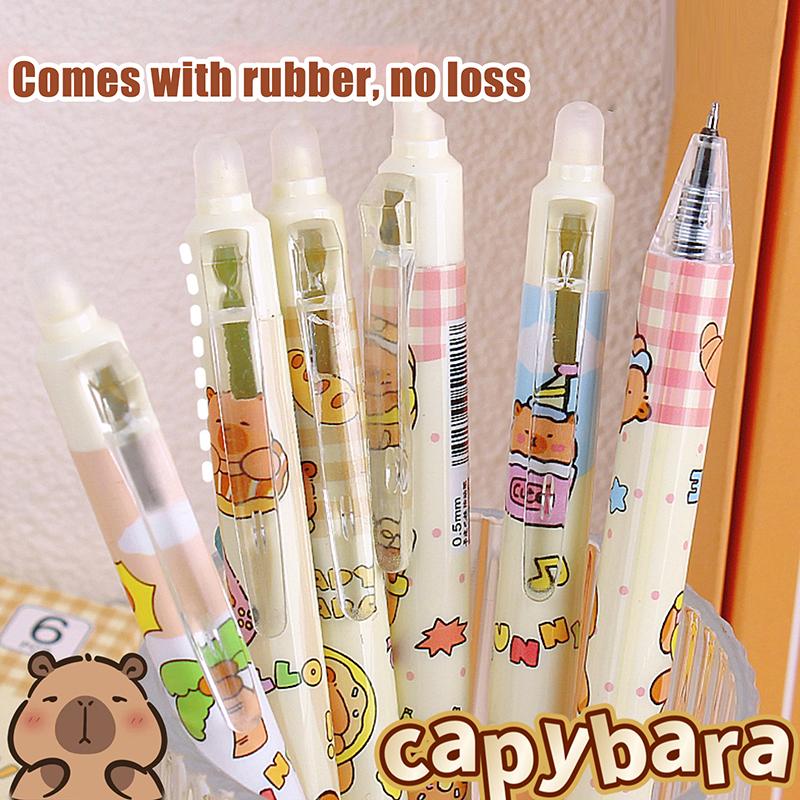 6Pcs Kawaii Gel Pen Capybara Cartoon Quick Drying Pen Erasable Pen Student Examination School Office Supplies Stationery
6Pcs Kawaii Gel Pen Capybara Cartoon Quick Drying Pen Erasable Pen Student Examination School Office Supplies Stationery