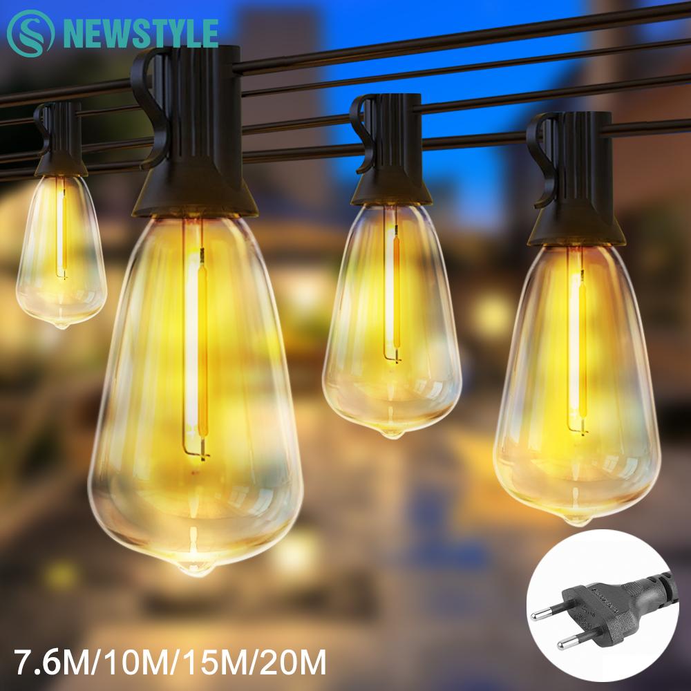Outdoor String Lights Waterproof Outside Patio Lights Dimmable ST38 Shatterproof Hanging Light For Bistro Porch Deck Backyard Eu plug
Outdoor String Lights Waterproof Outside Patio Lights Dimmable ST38 Shatterproof Hanging Light For Bistro Porch Deck Backyard Eu plug