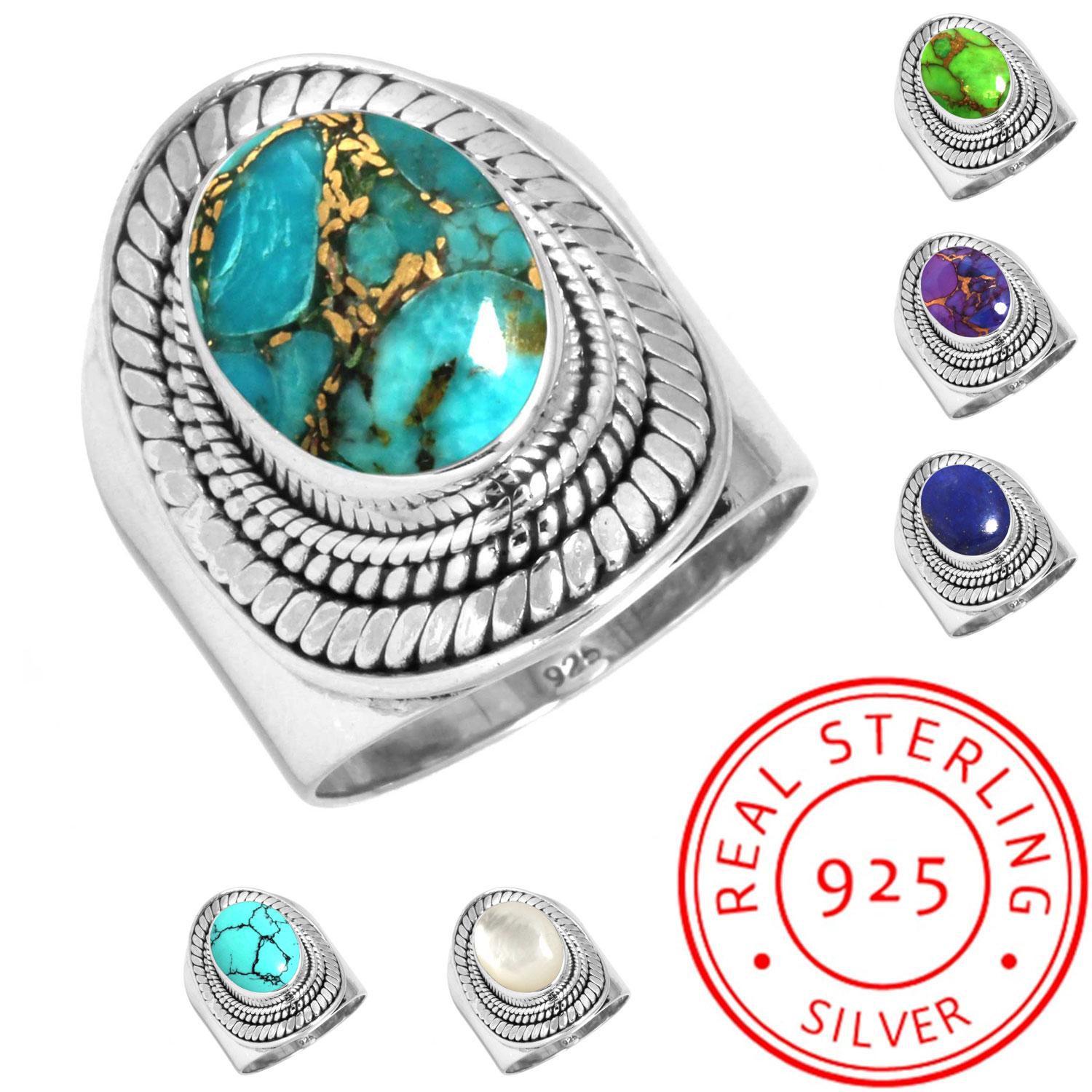 925 Sterling Silver Ring Women Gemstone Handmade Jewelry Christmas Gift Blue Green Purple Copper Turquoise Pearl Lapis Mother Of Pearl Victorian 7 бірюзовий
925 Sterling Silver Ring Women Gemstone Handmade Jewelry Christmas Gift Blue Green Purple Copper Turquoise Pearl Lapis Mother Of Pearl Victorian 7 бірюзовий