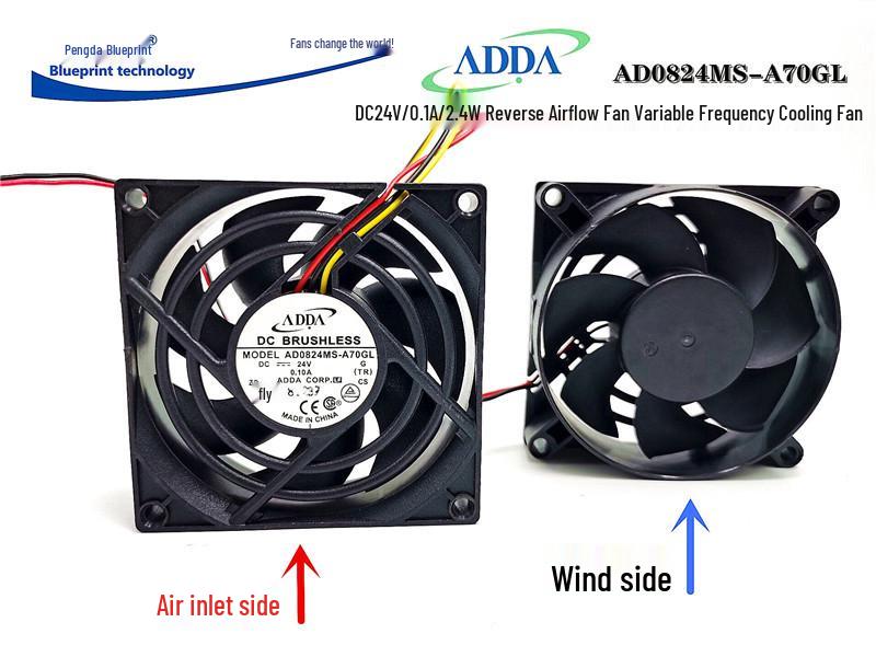 Silent AD0824MS-A70GL 24V Reverse Airflow 80mm Motherboard Chassis Fan Custom length or plug
Silent AD0824MS-A70GL 24V Reverse Airflow 80mm Motherboard Chassis Fan Custom length or plug