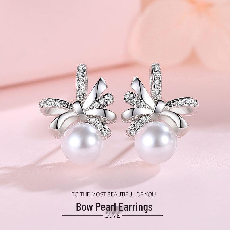 S925 Sterling Silver Bow Pearl Zircon Stud Earrings - Women s Hypoallergenic Fashion Jewelry S925 Silver
S925 Sterling Silver Bow Pearl Zircon Stud Earrings - Women s Hypoallergenic Fashion Jewelry S925 Silver