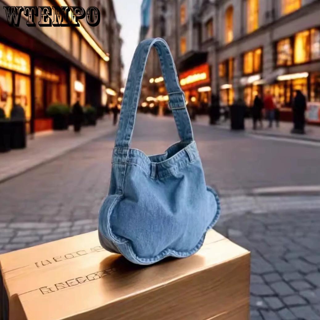 WTEMPO Washed Denim Cloud-shaped Bags Women Four Seasons Versatile Large Capacity Single Shoulder Underarm Bags 1pc синий
WTEMPO Washed Denim Cloud-shaped Bags Women Four Seasons Versatile Large Capacity Single Shoulder Underarm Bags 1pc синий