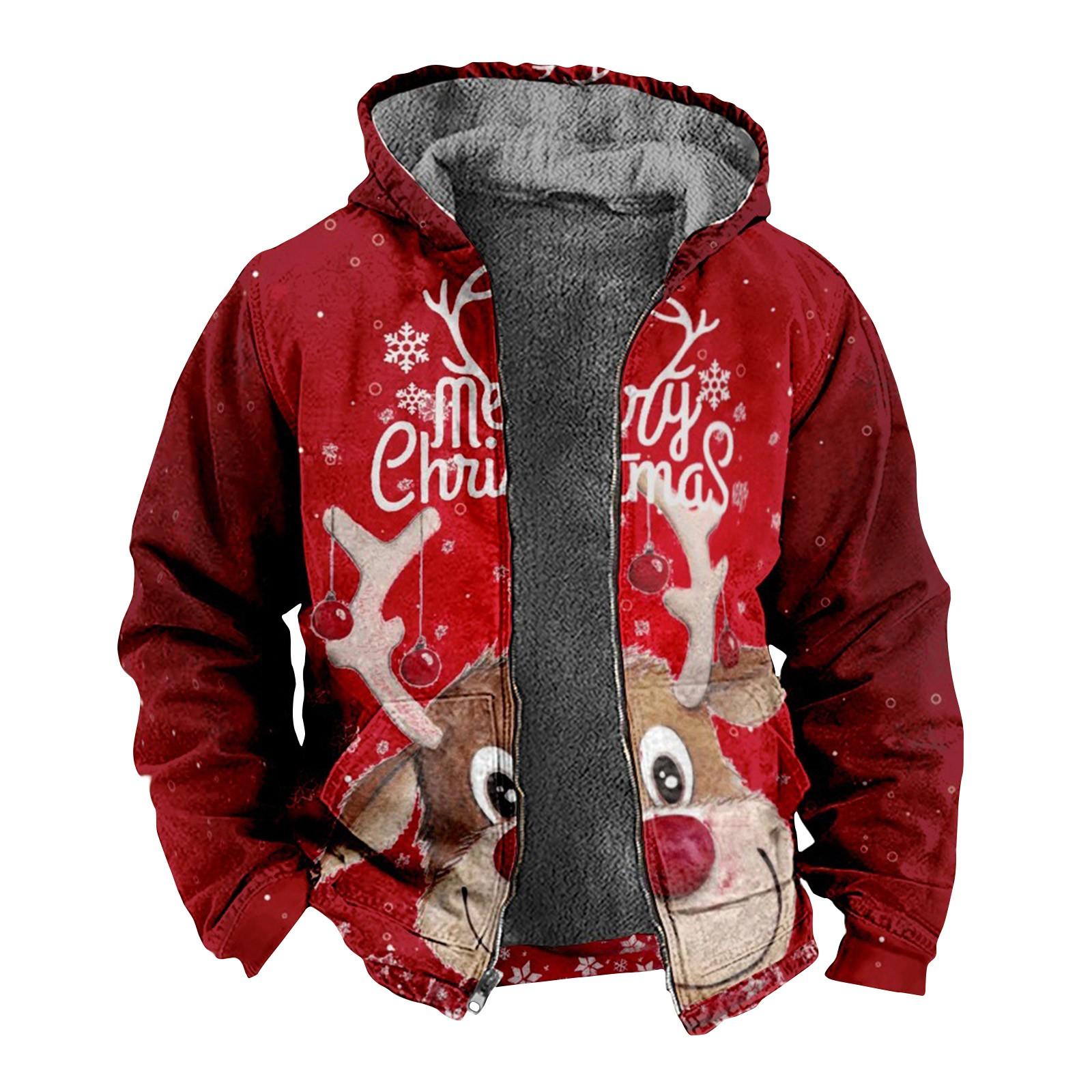 Мужская куртка с рождественским принтом Мужская весенняя и повседневная трендовая куртка на молнии с капюшоном XXXXXXL красный
Мужская куртка с рождественским принтом Мужская весенняя и повседневная трендовая куртка на молнии с капюшоном XXXXXXL красный