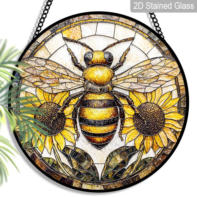 2D Flat, 1pc Bumblebee Round 7.87in Glass Suncatcher, Bumblebee & Sunflower Print Window Hanging Ornament, Bee & Floral Home Decor, Great Gift for 7.87inch
2D Flat, 1pc Bumblebee Round 7.87in Glass Suncatcher, Bumblebee & Sunflower Print Window Hanging Ornament, Bee & Floral Home Decor, Great Gift for 7.87inch