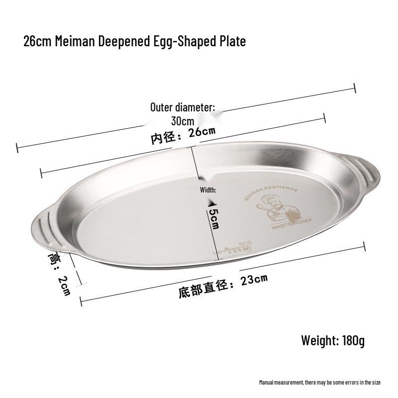 304 Stainless Steel Oval Double-Ear Plate, Extra Large for Steamed Fish, BBQ, Rice Noodles.
304 Stainless Steel Oval Double-Ear Plate, Extra Large for Steamed Fish, BBQ, Rice Noodles.