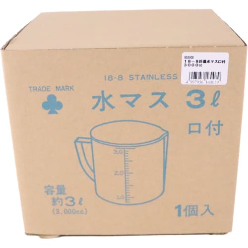 Oya Seisakusho Измерительный резервуар для воды из нержавеющей стали 18-8 с носиком, 3000 куб.см
Oya Seisakusho Измерительный резервуар для воды из нержавеющей стали 18-8 с носиком, 3000 куб.см