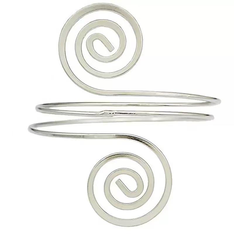 Европейский и американский панк-металл спиральный браслет-манжета с полосками - Высококлассный модный браслет серебряный
Европейский и американский панк-металл спиральный браслет-манжета с полосками - Высококлассный модный браслет серебряный