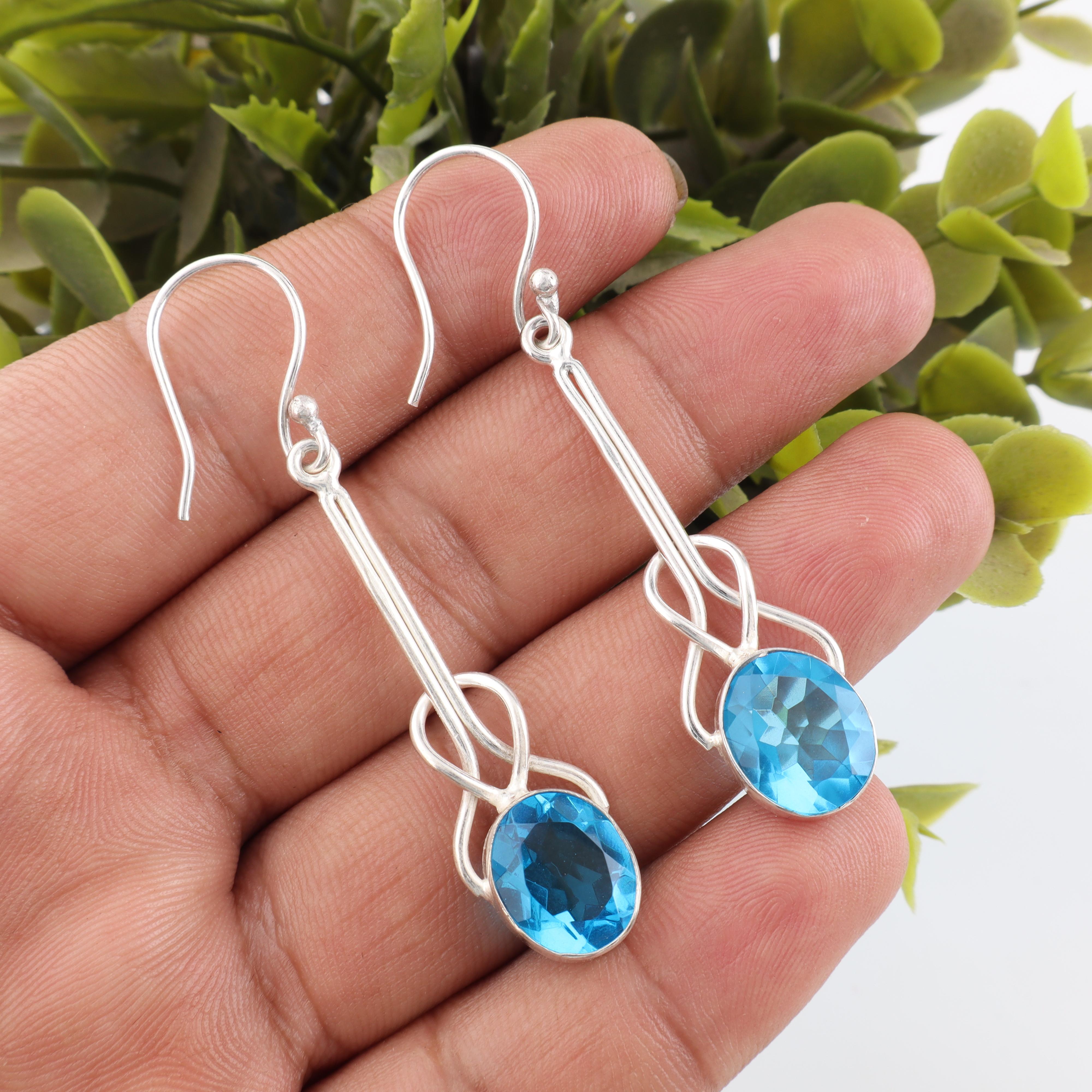 Swiss Blue Topaz Earrings Gemstone Earring, 925 Solid Sterling Silver Earrings Jewelry Handmade Earrings, Silver Jewelry For Gift 1.76 Inches синий
Swiss Blue Topaz Earrings Gemstone Earring, 925 Solid Sterling Silver Earrings Jewelry Handmade Earrings, Silver Jewelry For Gift 1.76 Inches синий