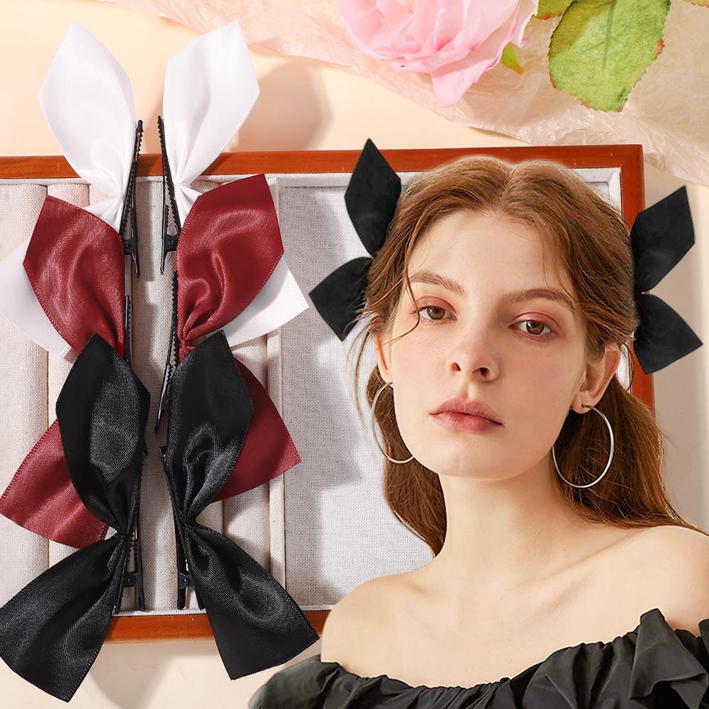 2pcs/Set Korean Style Half Piece Satin Bowknot Side Hairpin Black White Ribbon Hair Bows Clips for Women Girls Summer Hair Acces
2pcs/Set Korean Style Half Piece Satin Bowknot Side Hairpin Black White Ribbon Hair Bows Clips for Women Girls Summer Hair Acces