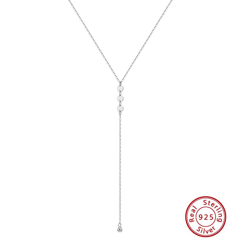 EFFIE QUEEN Simple 925 Pure Silver Long Tassel Y Necklace Round Shape Pendant Clavicle Chain For Women Party Jewelry Gift BQN42
EFFIE QUEEN Simple 925 Pure Silver Long Tassel Y Necklace Round Shape Pendant Clavicle Chain For Women Party Jewelry Gift BQN42