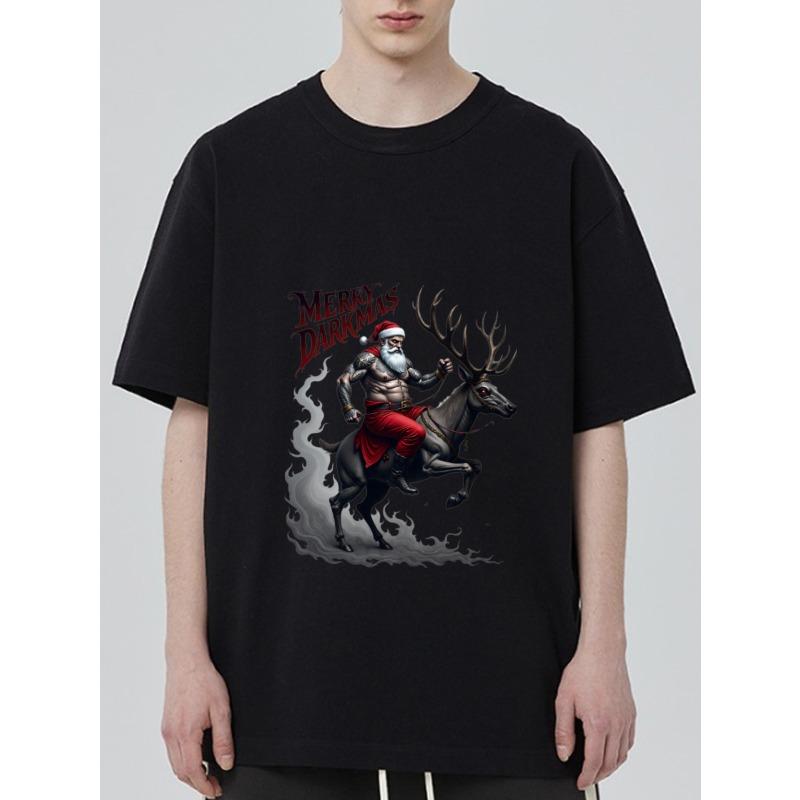 Черная футболка с Сантой, едущим на олене, и текстом Merry Darkmas для ношения на рождественской вечеринке XXXXL чёрный
Черная футболка с Сантой, едущим на олене, и текстом Merry Darkmas для ношения на рождественской вечеринке XXXXL чёрный