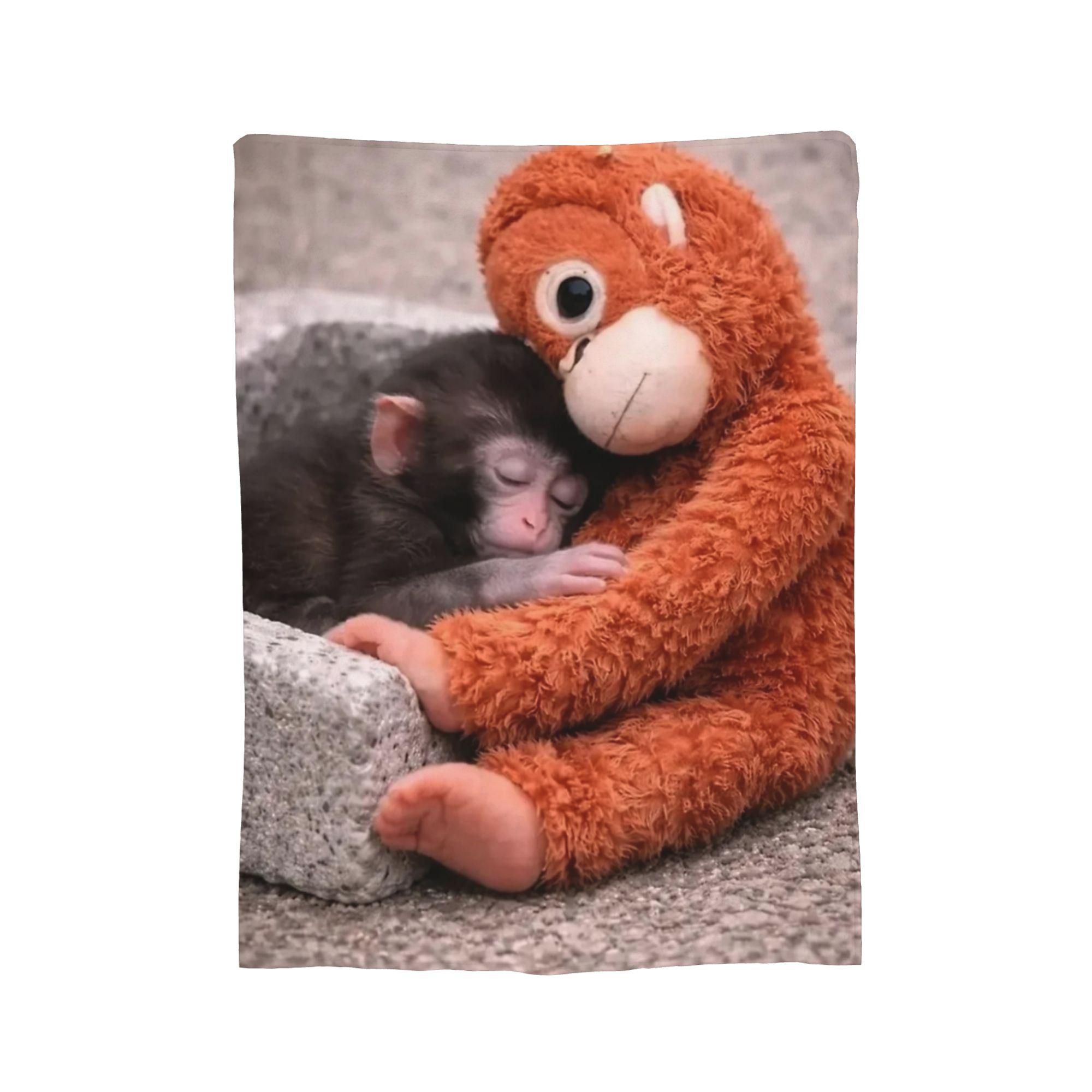 Punch Baby Monkey Holding Plush Toy Blankets Flannel Textile Decor Breathable Warm Throw Blanket for Sofa Bedroom Rug Piece 150x180cm
Punch Baby Monkey Holding Plush Toy Blankets Flannel Textile Decor Breathable Warm Throw Blanket for Sofa Bedroom Rug Piece 150x180cm
