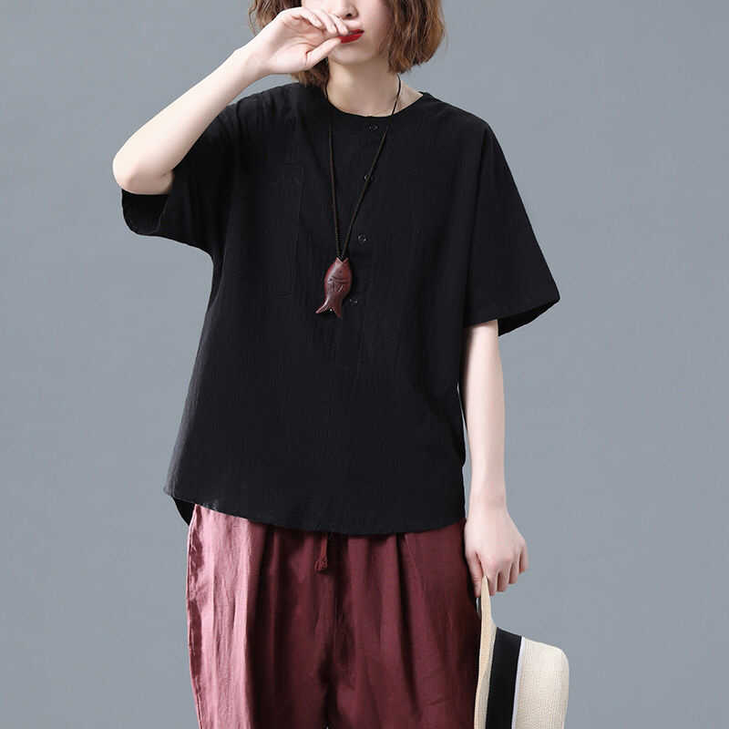 Cotton Linen Women s ort Sve irt Summer Artistic Loose Slimming Color Casual Versatile Linen Top Korean Sle 3XL чорний
Cotton Linen Women s ort Sve irt Summer Artistic Loose Slimming Color Casual Versatile Linen Top Korean Sle 3XL чорний