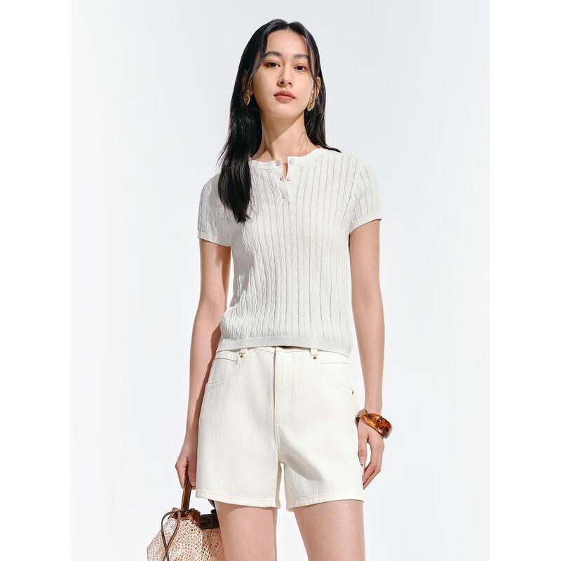 Peacebird Women s Summer Round Neck Cable Knit Short Sleeve Top S
Peacebird Women s Summer Round Neck Cable Knit Short Sleeve Top S