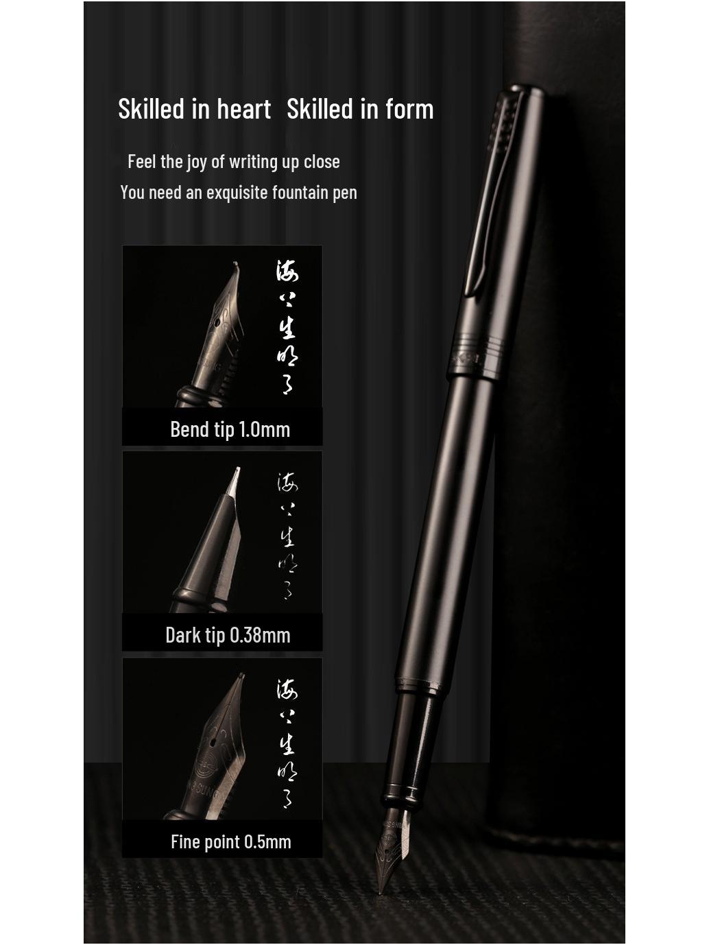 Yongsheng Black Warrior Calligraphy Fountain Pen Set - Broad & Bent Nibs for Personalized Writing and Signature. Pen Only
Yongsheng Black Warrior Calligraphy Fountain Pen Set - Broad & Bent Nibs for Personalized Writing and Signature. Pen Only