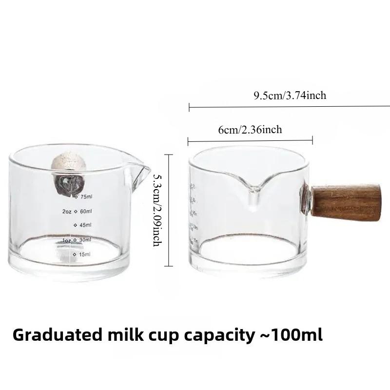 1 шт. Стеклянная мерная чашка с деревянной ручкой Стеклянная мерная чашка для эспрессо Двойная Одинарная горловина Молоко Кофе Прозрачная кружка Кофейные принадлежности
1 шт. Стеклянная мерная чашка с деревянной ручкой Стеклянная мерная чашка для эспрессо Двойная Одинарная горловина Молоко Кофе Прозрачная кружка Кофейные принадлежности