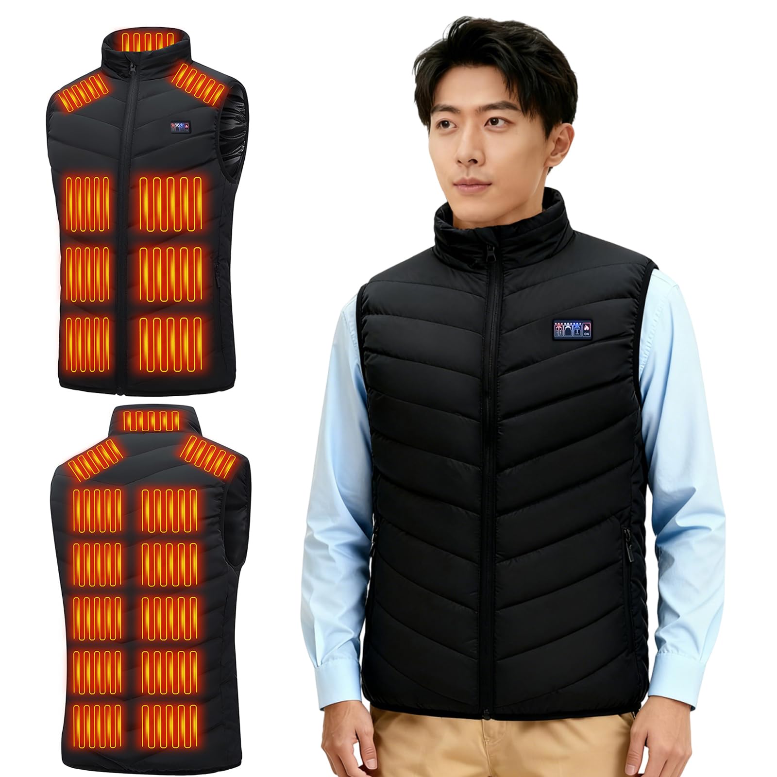 GHDVOP Electric Heated Vest Heating Fast with 3 Temperature USB High Cold Fast Winter Hand Perfect for and Outdoor Gift (21 Points, Warmth) Settings,
GHDVOP Electric Heated Vest Heating Fast with 3 Temperature USB High Cold Fast Winter Hand Perfect for and Outdoor Gift (21 Points, Warmth) Settings,
