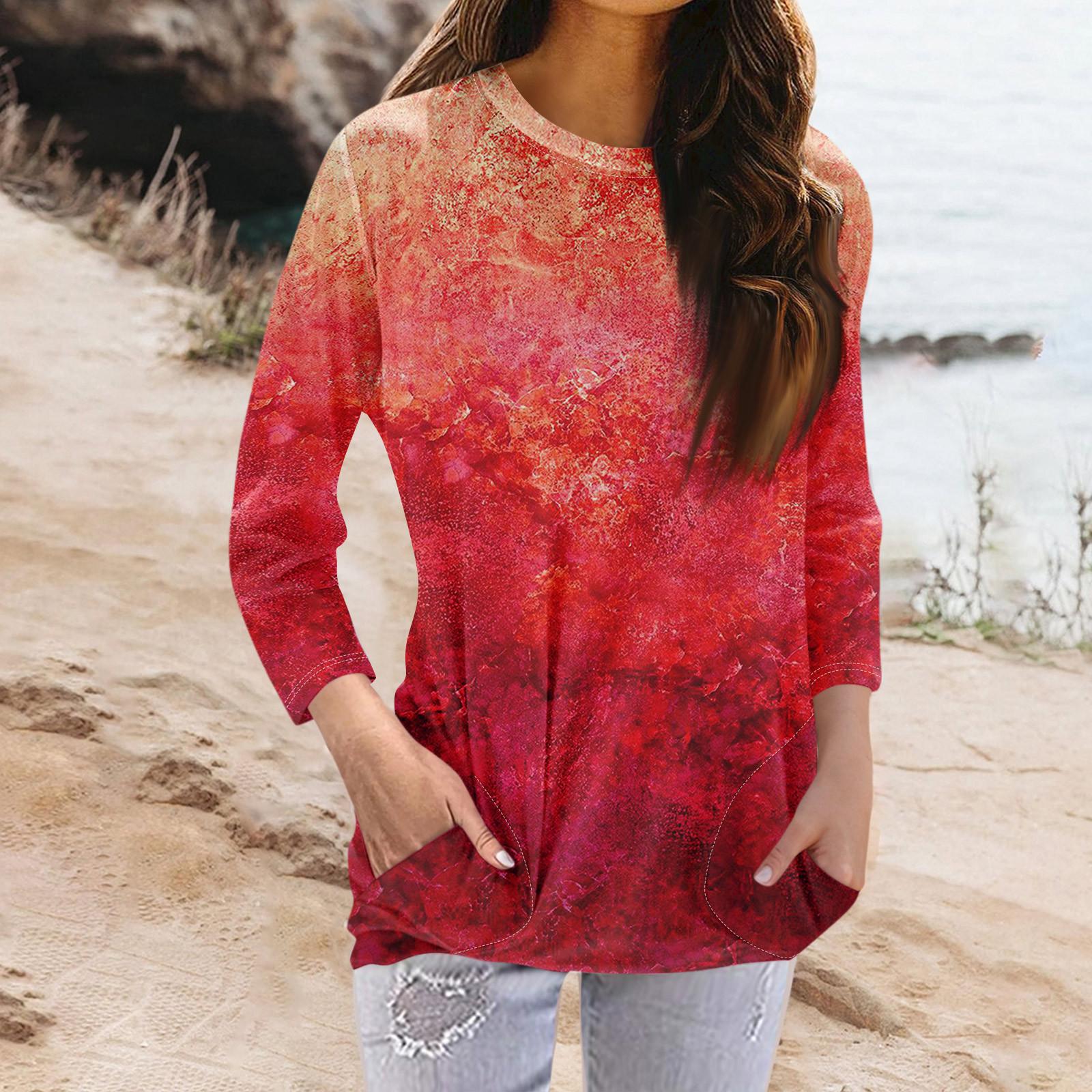 Женская модная повседневная футболка с карманом и круглым вырезом с рукавами 3/4 и топом M киноварь
Женская модная повседневная футболка с карманом и круглым вырезом с рукавами 3/4 и топом M киноварь