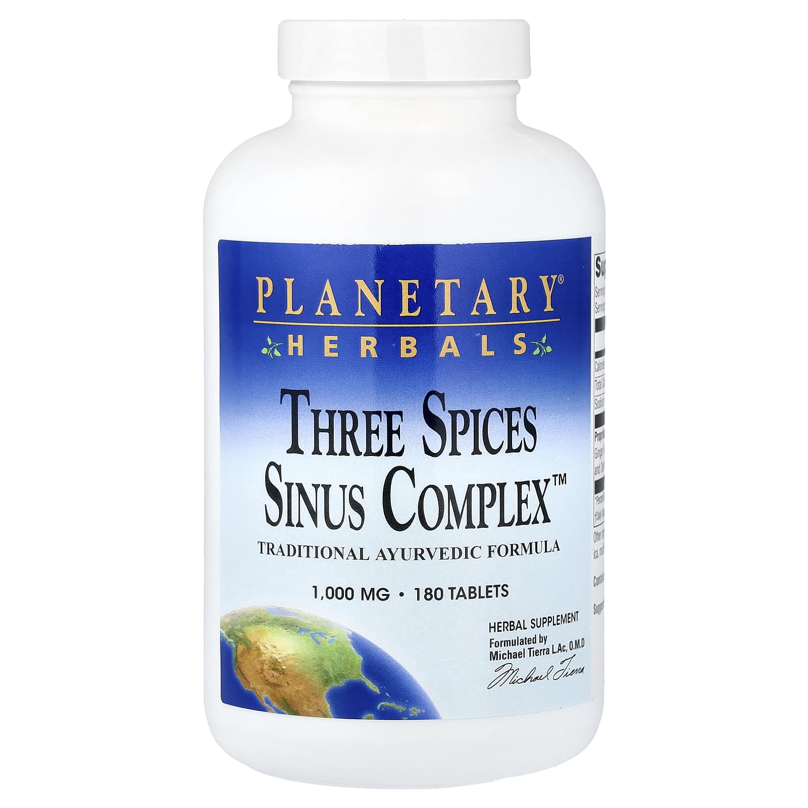 Planetary Herbals, Three Spices Sinus Complex™, 180 Tablets
Planetary Herbals, Three Spices Sinus Complex™, 180 Tablets