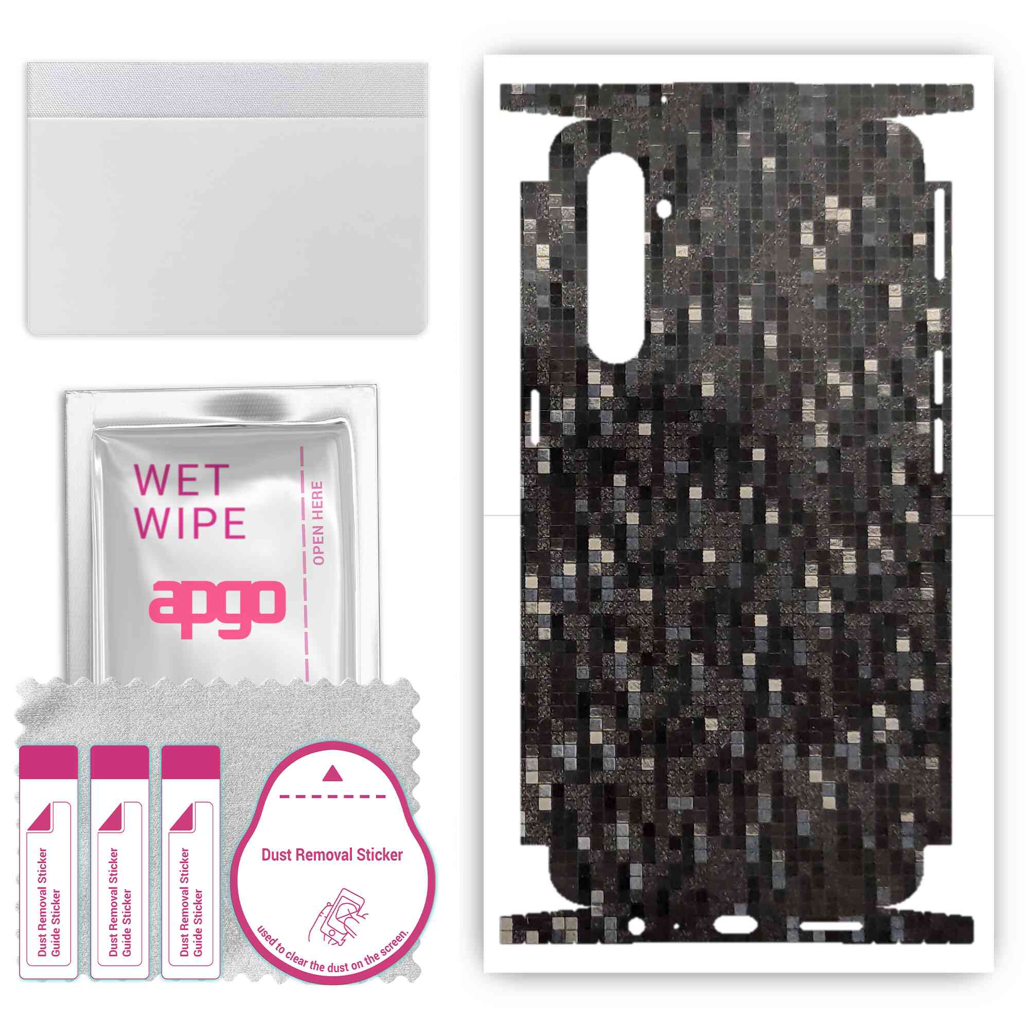 apgo Protective Skin Sticker for the back+sides compatible with Realme X2, Full Wrap Film, Foil, Vinyl - Pattern Carbon Black Pixel
apgo Protective Skin Sticker for the back+sides compatible with Realme X2, Full Wrap Film, Foil, Vinyl - Pattern Carbon Black Pixel