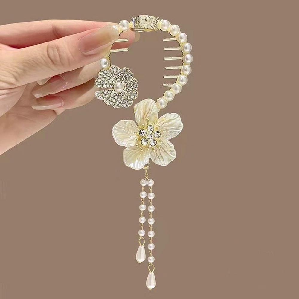 New Flower Tassel Hair Clip Women Elegant Rhinestone Pearl Hair Claw Ponytail Holder Hairpins Girl Fringe Hair Accessories
New Flower Tassel Hair Clip Women Elegant Rhinestone Pearl Hair Claw Ponytail Holder Hairpins Girl Fringe Hair Accessories