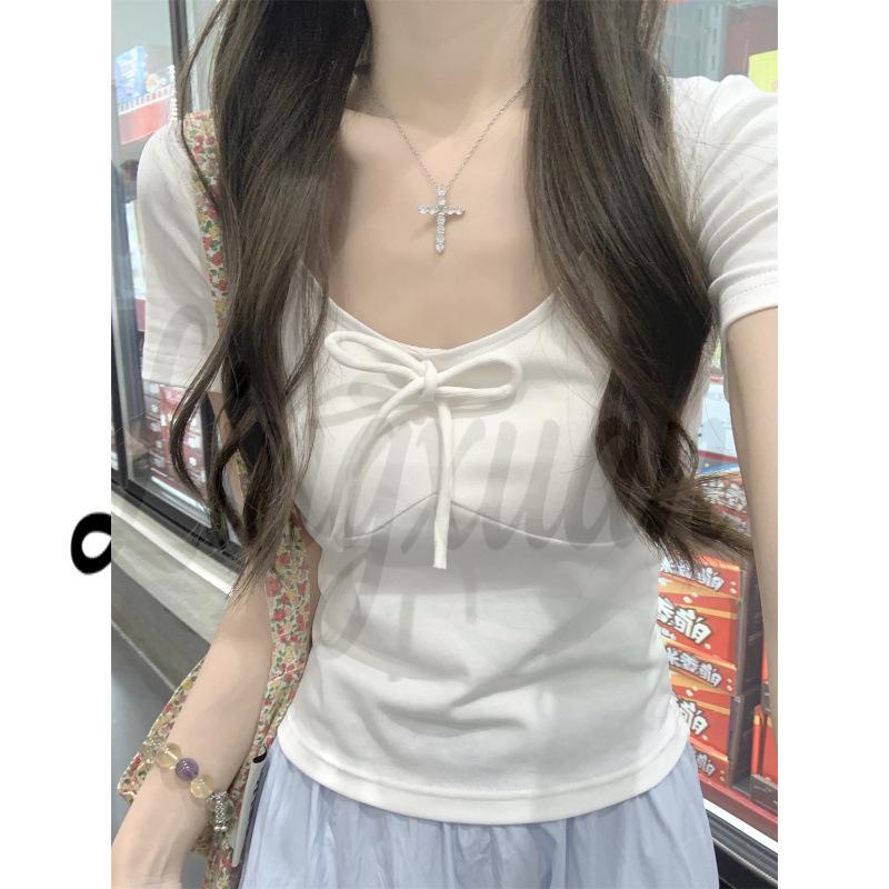 Spring/Summer Korean Style Slim-Fit Bow Tie Lace-Up Short-Sleeved T-Shirt for Women Small белый
Spring/Summer Korean Style Slim-Fit Bow Tie Lace-Up Short-Sleeved T-Shirt for Women Small белый