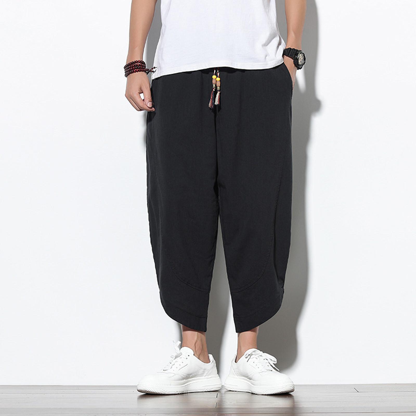 Men s Fashion Casual Color Cotton Linen Pants Retro Loose Stitching Ninth Pants M чорний
Men s Fashion Casual Color Cotton Linen Pants Retro Loose Stitching Ninth Pants M чорний