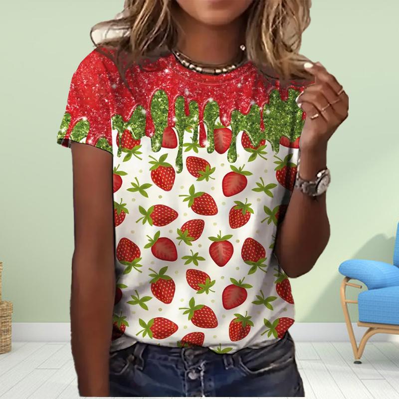Модная женская футболка с принтом 3D фруктов и клубники, забавная повседневная футболка с круглым вырезом и короткими рукавами, летняя женская футболка 8XL красный
Модная женская футболка с принтом 3D фруктов и клубники, забавная повседневная футболка с круглым вырезом и короткими рукавами, летняя женская футболка 8XL красный