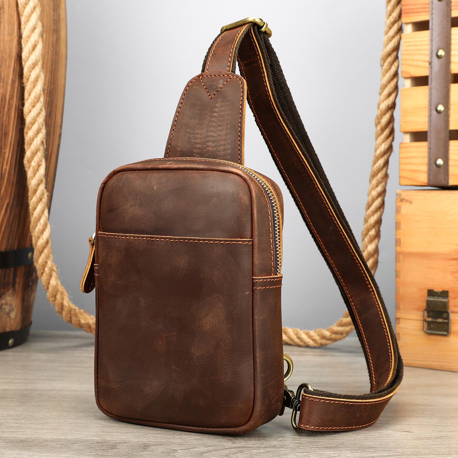 Винтажная спортивная нагрудная сумка из натуральной кожи, портативная сумка-кроссбоди из кожи Crazy Horse, мужской дорожный маленький рюкзак, нагрудная сумка One Size коричневый
Винтажная спортивная нагрудная сумка из натуральной кожи, портативная сумка-кроссбоди из кожи Crazy Horse, мужской дорожный маленький рюкзак, нагрудная сумка One Size коричневый
