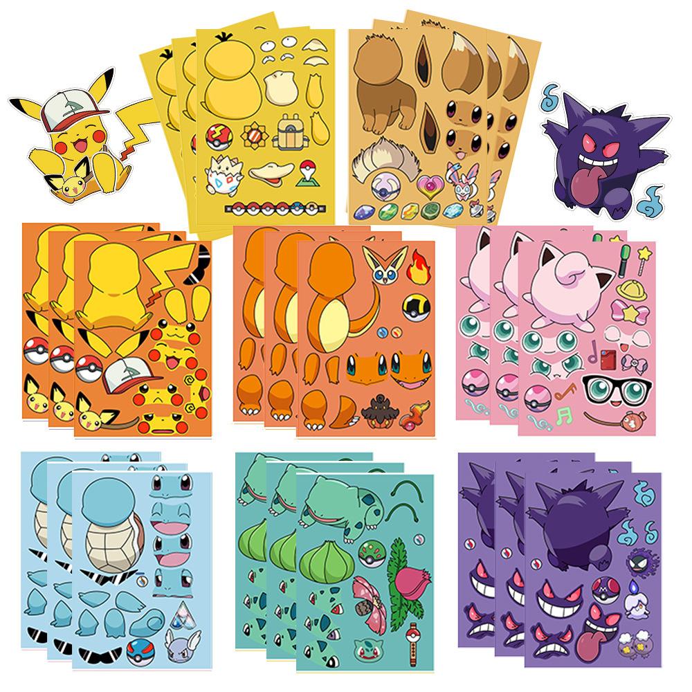 8/16sheets Pokemon Anime Pikachu Gengar Puzzle Stickers Make A Facial Children Cartoon DIY Assemble Jigsaw Decals Children Celebration Decor -A3043
8/16sheets Pokemon Anime Pikachu Gengar Puzzle Stickers Make A Facial Children Cartoon DIY Assemble Jigsaw Decals Children Celebration Decor -A3043