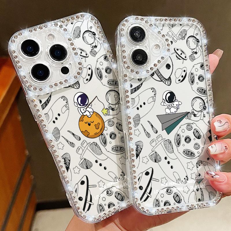 Soft Silicone Cartoon Astronaut Case For iPhone 16e 15 Pro Max 14 13 12 Pro Max 11 16 Plus Shockproof Clear Diamond Phone Cover iPhone 15
Soft Silicone Cartoon Astronaut Case For iPhone 16e 15 Pro Max 14 13 12 Pro Max 11 16 Plus Shockproof Clear Diamond Phone Cover iPhone 15