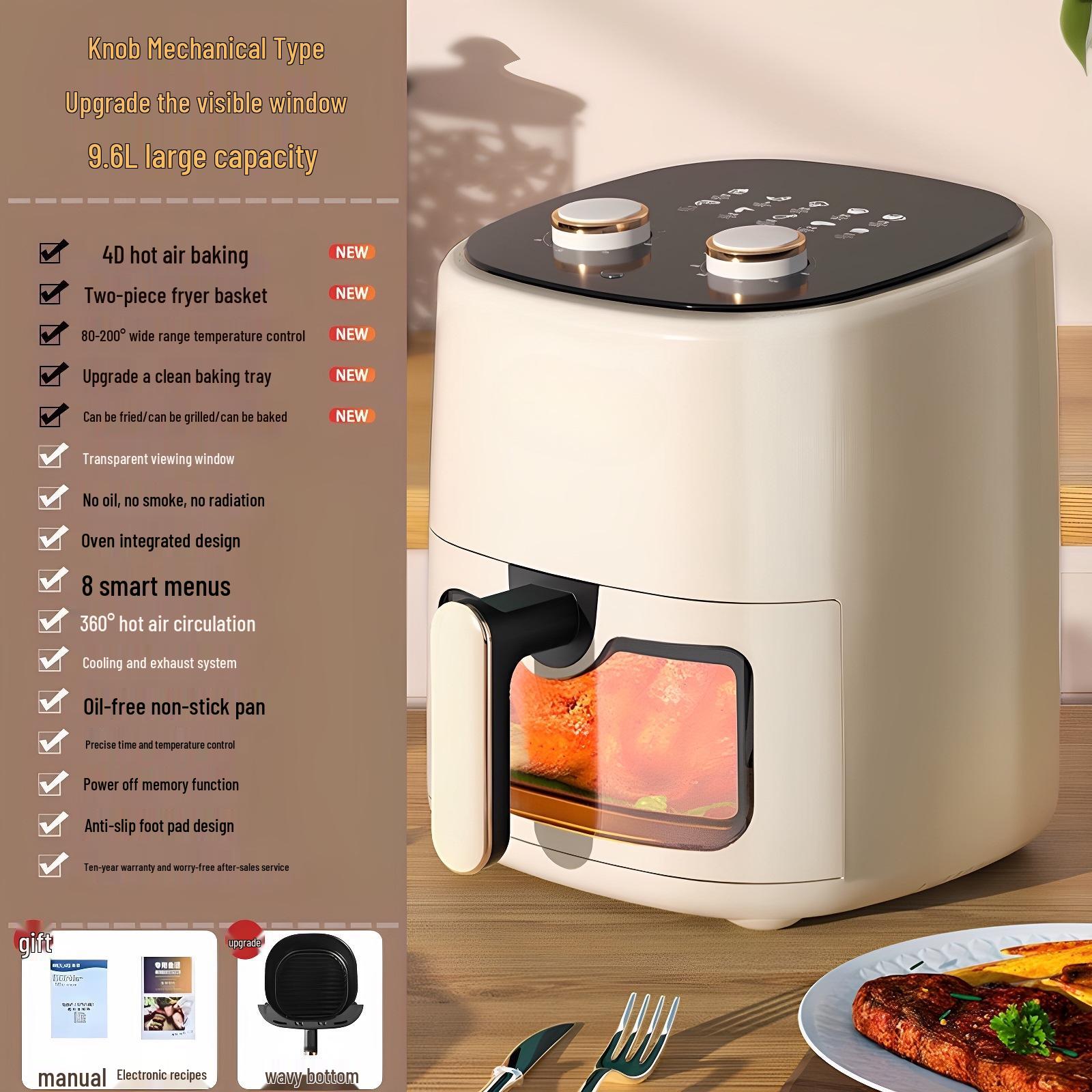Elegant Multifunctional Oil-Free Electric Air Fryer with Diamond Design
Elegant Multifunctional Oil-Free Electric Air Fryer with Diamond Design