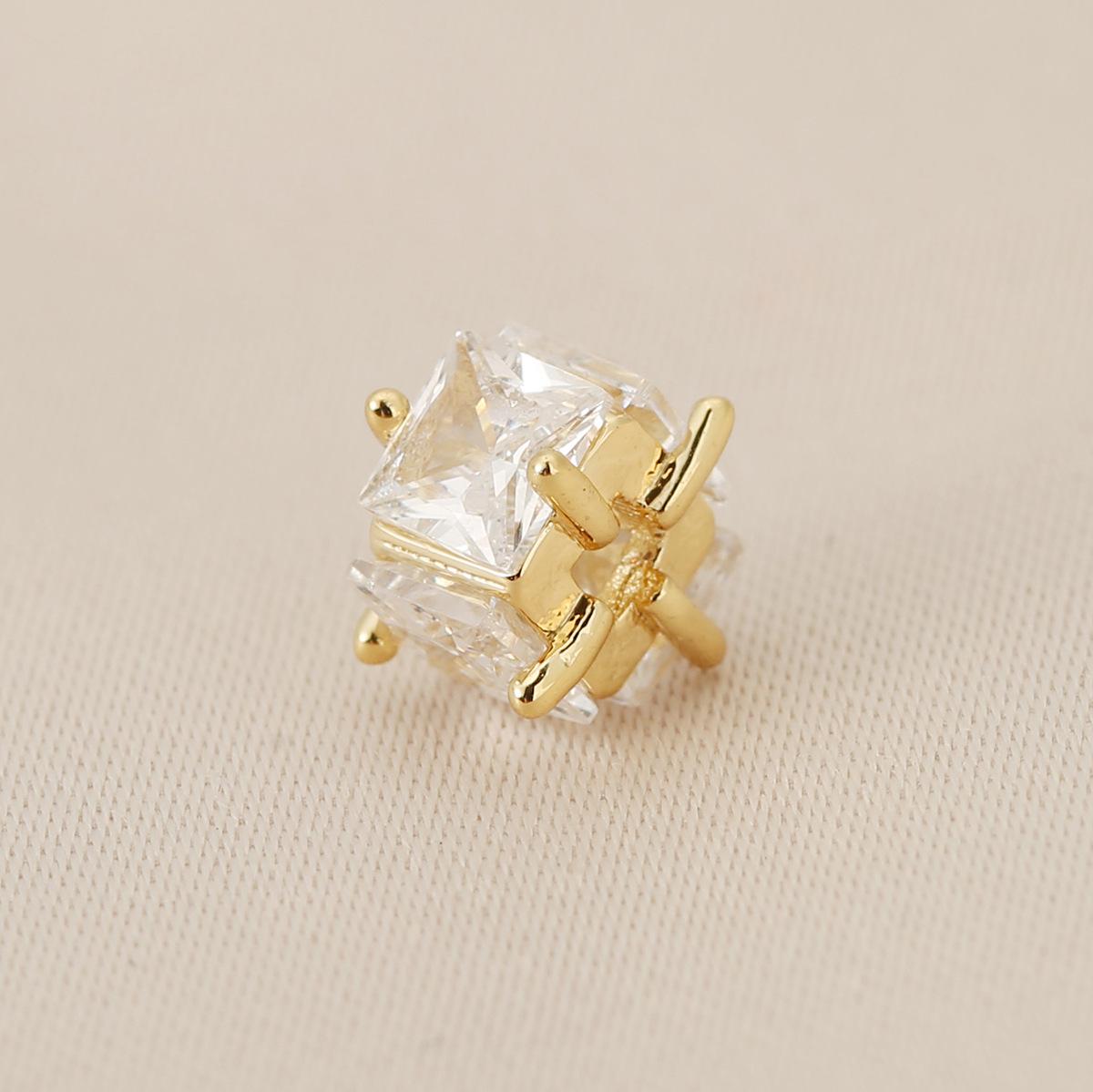 2pc Cubic Zirconia Spacer Beads for Jewelry Making Gold Plated Metal Setting Square Cut Clear Stones Craft Supplies One Size
2pc Cubic Zirconia Spacer Beads for Jewelry Making Gold Plated Metal Setting Square Cut Clear Stones Craft Supplies One Size
