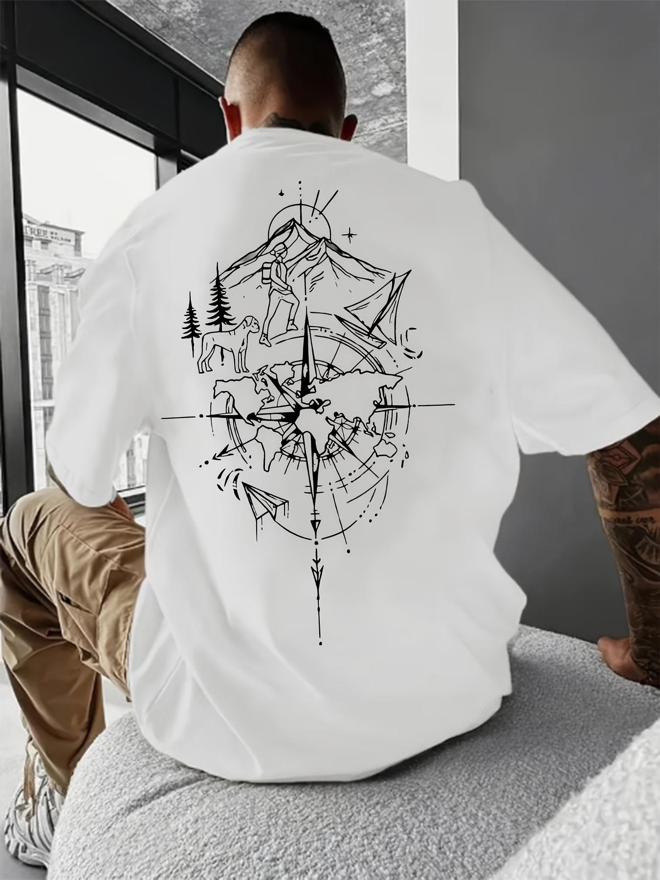 Men s summer 100% pure cotton fashionable casual loose fit plus size compass world map printed round neck short sleeved T-shirt 5XL різнокольоровий
Men s summer 100% pure cotton fashionable casual loose fit plus size compass world map printed round neck short sleeved T-shirt 5XL різнокольоровий