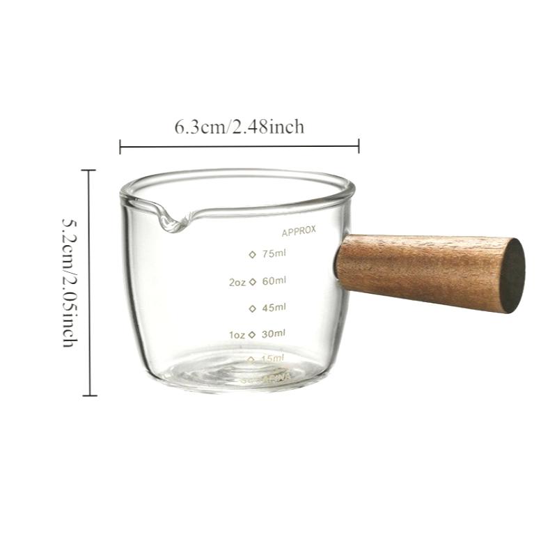 Glass Espresso Cup with Wooden Handle Single and Double Mouthed Coffee Cup Heat Resistant Small Glass Measuring Mug Latte Cup 1pcs
Glass Espresso Cup with Wooden Handle Single and Double Mouthed Coffee Cup Heat Resistant Small Glass Measuring Mug Latte Cup 1pcs