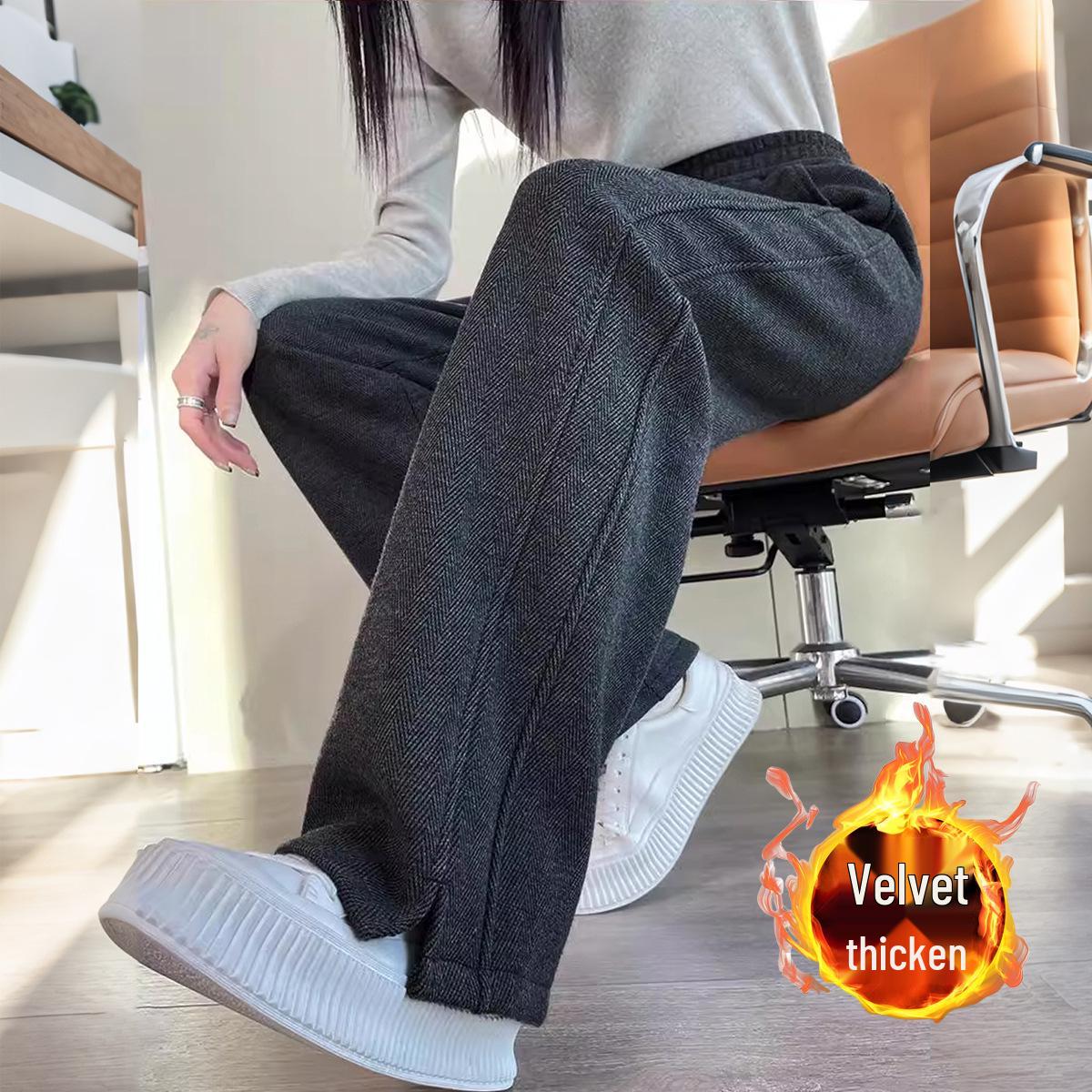 Winter Houndstooth Wide-Leg Wool Pants - Women s Plus Velvet Thickened Casual Straight-Leg with Slits 2XL (70-80kg)
Winter Houndstooth Wide-Leg Wool Pants - Women s Plus Velvet Thickened Casual Straight-Leg with Slits 2XL (70-80kg)