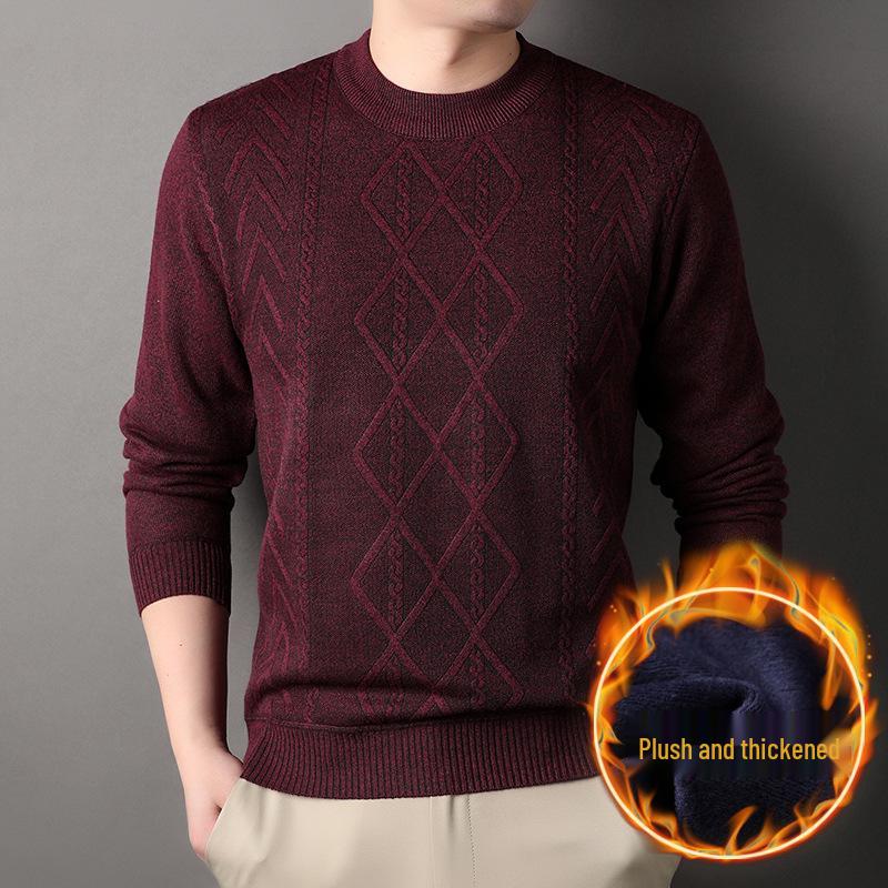 Men s Plaid Round Neck Fleece-Lined Knit Sweater - Autumn/Winter Style M вина червоного кольору
Men s Plaid Round Neck Fleece-Lined Knit Sweater - Autumn/Winter Style M вина червоного кольору