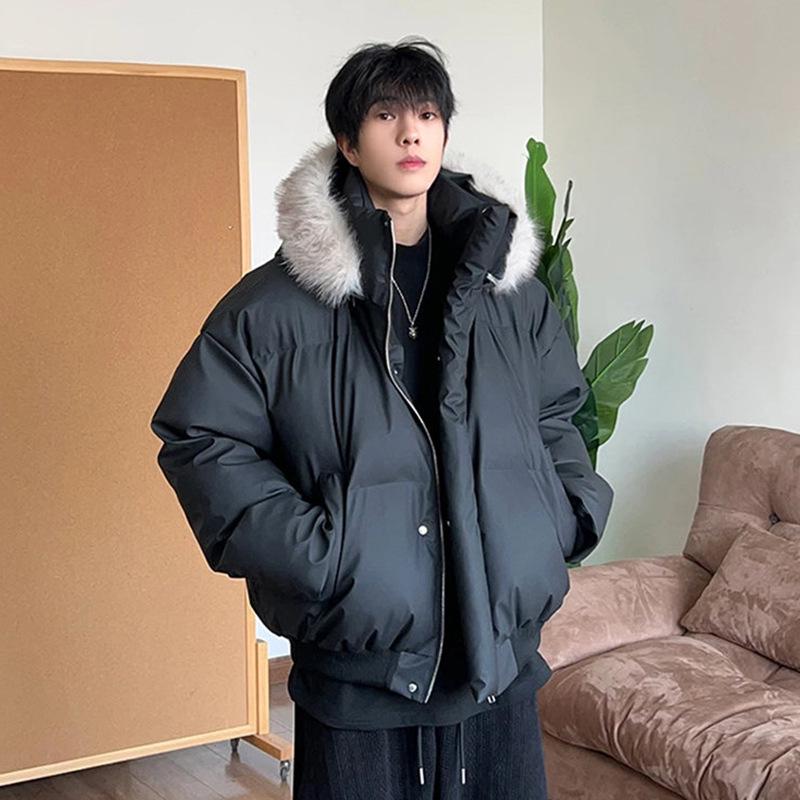 Men s American-Style Leather Jacket with Detachable Fur Hood - Winter Heavyweight Trendy Cotton Coat L
Men s American-Style Leather Jacket with Detachable Fur Hood - Winter Heavyweight Trendy Cotton Coat L